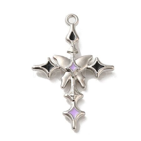 Spray Painted Alloy Pendants PALLOY-O001-08D-P-1
