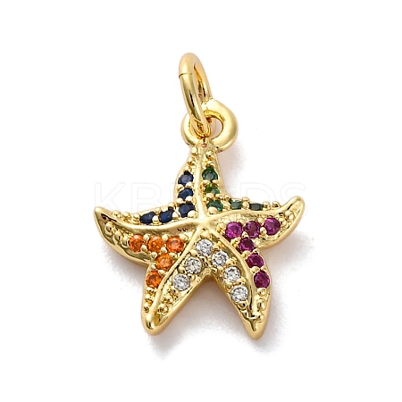 Brass Micro Pave Cubic Zirconia Pendants X-KK-S510-47G-04-1