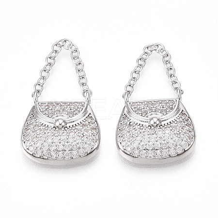 Brass Micro Pave Cubic Zirconia Pendants KK-T070-52P-1
