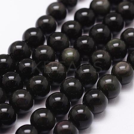 Natural Obsidian Beads Strands G-D838-10mm-04-1