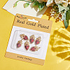 6Pcs Brass Micro Pave Clear Grade AAA Cubic Zirconia Pendants KK-BBC0015-32A-6