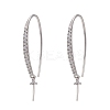 Anti-Tarnish Rhodium Plated 925 Sterling Silver Micro Pave Cubic Zirconia Earring Hooks STER-F041-88P-1