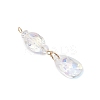 3Pcs Glass with 304 Stainless Steel Pendants PALLOY-JF04729-4
