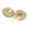 Rack Plating U-Shaped Brass Micro Pave Clear Cubic Zirconia Hoop Earrings for Women EJEW-G410-63G-2