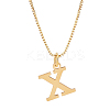 1pc Brass Chain & 304 Stainless Steel Letter Pendant Necklaces NJEW-LP0001-40C-G-1