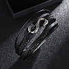 Leather Cords Multi-strand Bracelets with Magnetic Clasp PW-WG89659-01-2