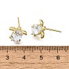 Brass Micro Pave Clear Cubic Zirconia Stud Earrings LS-EJEW-H157-03G-01-5