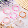 6Pcs 6 Styles 8mm Glass Round Beaded Stretch Bracelet Sets BJEW-TAC0023-6