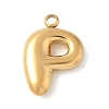 304 Stainless Steel Initial Pendants STAS-S186-12P-G-1