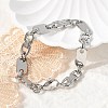 304 Stainless Steel Oval Link Chain Bracelets for Women Men BJEW-F488-57P-1
