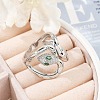 Brass Micro Pave Clear Cubic Zirconia Cuff Rings for Women Men RJEW-Z080-03P-2