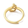 Rack Plating Brass Cubic Zirconia Arabic Letters Adjustable Rings for Women RJEW-S407-10G-06-3