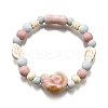 Handmade Porcelain Beads & Synthetic Howlite Beads Stretch Bracelets for Women BJEW-D307-01D-2