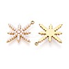 304 Stainless Steel and ABS Imitation Pearl Star Pendants STAS-T071-20G-2