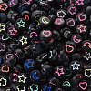 Opaque Black Acrylic Beads SACR-YW0001-21A-1
