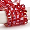 Electroplate Glass Beads Strands EGLA-D018-6x6mm-27-2