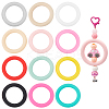 12Pcs 12 Colors Ring Silicone Beads SIL-PH0001-21-1