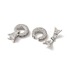 Brass Micro Pave Clear Cubic Zirconia Fold Over Clasps KK-M243-13P-3