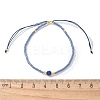 Adjustable Natural Lapis Lazuli Braided Bead Bracelets BJEW-F391-A10-9