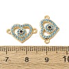 Brass Micro Pave Synthetic Turquoise Connector Charms GG-CBAE681-22G-3