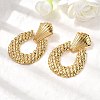 304 Stainless Steel Oval Dangle Stud Earrings EJEW-K268-40G-2