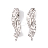 Rack Plating Brass Cubic Zirconia Hoop Earring Findings KK-S374-04P-05-1