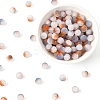 200G Frosted Baking Paint Crackle Glass Beads with Glitter Powder DGLA-YW0001-56B-1