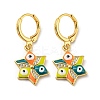 Real 18K Gold Plated Brass Dangle Leverback Earrings EJEW-A033-19G-05-1