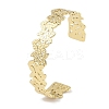 304 Stainless Steel Flower Open Cuff Bangles for Women BJEW-C071-14G-1