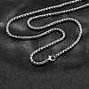 Non-Tarnish 304 Stainless Steel Box Chain Necklaces NJEW-O110-05I-P-1