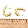 Star Brass Micro Pave Clear Cubic Zirconia Stud Earrings EJEW-R018-02G-5