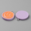 Opaque Resin Enamel Pendants RESI-WH0036-20E-1