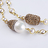 Shell Pearl Beaded Necklaces NJEW-P207-08-2