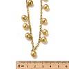 304 Stainless Steel Round Ball Tassel Cable Chain Necklaces for Women LS-NJEW-C088-02G-3