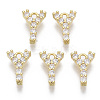 Brass Micro Pave Cubic Zirconia Charms KK-T060-05-Y-G-NF-1