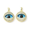 Printed Brass Micro Pave Cubic Zirconia with Glass Pendants KK-Z134-17G-03-1