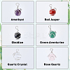 6Pcs 6 Style Natural Gemstone Pendants G-DC0001-17-3