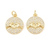 Brass Micro Pave Cubic Zirconia Pendants KK-C162-040G-1