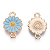 20Pcs Zinc Alloy Enamel Sunflower Connector Charms ENAM-FP0002-58-2