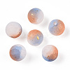 Frosted Baking Paint Crackle Glass Beads with Glitter Powder DGLA-T004-8mm-01B-1