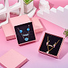 5Pcs Rhombus Textured Cardboard Jewelry Packing Boxes with Sponge Inside CBOX-TA0001-18D-7