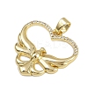 Brass Micro Pave Cubic Zirconia Pendants KK-D409-35G-2