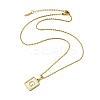 Ion Plating(IP) Rectangle with Initial Letter 304 Stainless Steel Pendant Necklace NJEW-R265-04G-G-3