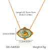 Ocean Natural Shell  Resin Pendant 304 Stainless Steel Cable Chain Necklaces for Women WGEB2E9-03-1