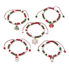 Christmas Theme Alloy Enamel Charm Bracelets BJEW-JB12411-2