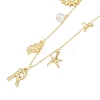 Bohemian Summer Beach Style 18K Gold Plated Shell Shape Initial Pendant Necklaces IL8059-18-1