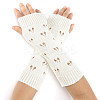 Warm Knitted Acrylic Fiber Heart Half Sleeve Gloves PW-WGC2DC6-03-1