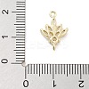 Brass Pave Clear Cubic Zirconia Leaf Links Connector Charms LS-KK-Z061-02G-01-3