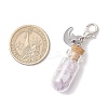 Chakra Natural & Synthetic Gemstone Chips inside Glass Wishing Bottle Pendant Decoration HJEW-JM03309-3