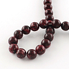 Dyed Natural Sesame Jasper Round Beads Strands X-G-R342-8mm-11-3